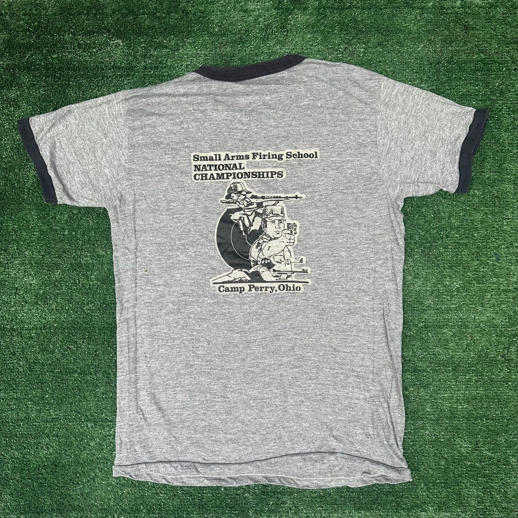 Vintage Vintage 70s Camp Perry Rifle Firing School Ringer T-Shirt Pa Size US M / EU 48-50 / 2 - 1 Thumbnail