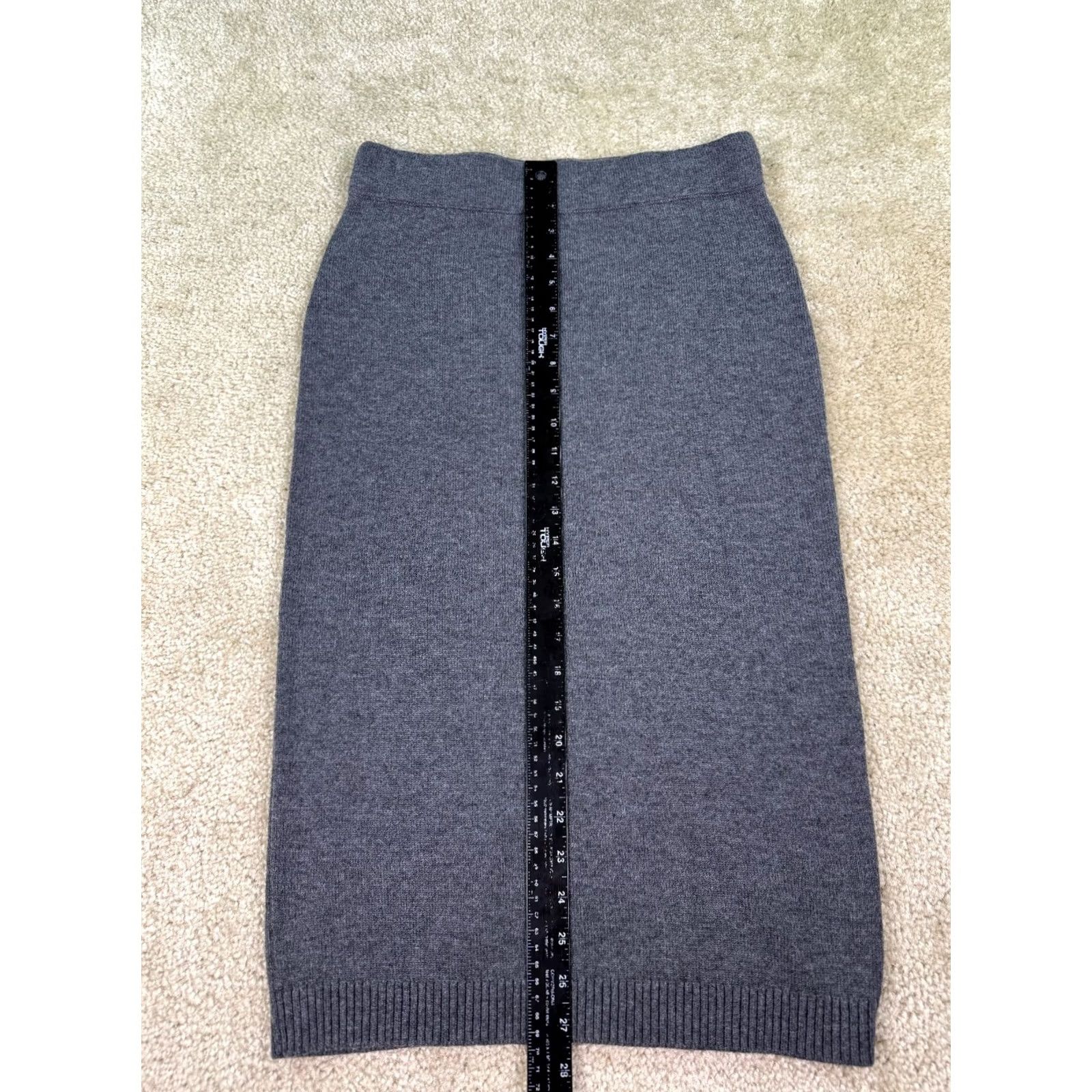 Gap Gap Midi Skirt Womens Small Merino Wool Blend Stretch Office Career Gray Knit B941 Size 28" / US 6 / IT 42 - 2 Thumbnail