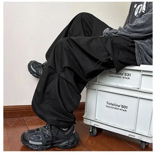 Japanese Brand Vintage Streetwear black cargo parachute pants y2k Size US 32 / EU 48 - 5 Thumbnail