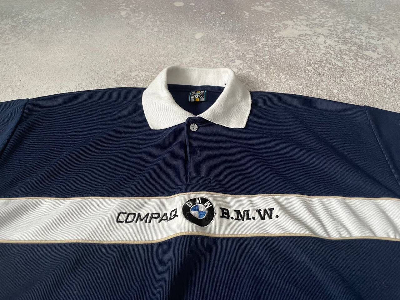 BMW × Vintage Vintage 90s BMW Racing Polo T-shirt Big Central Logo Y2K Size US L / EU 52-54 / 3 - 2 Thumbnail