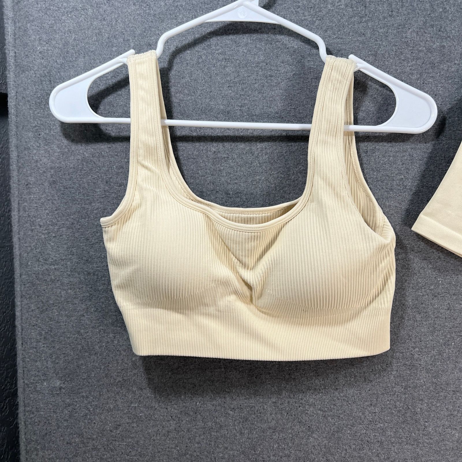 Other Workout 3 PC Sport Bra, CropTop and Bottom Cream Size M / US 6-8 / IT 42-44 - 2 Thumbnail