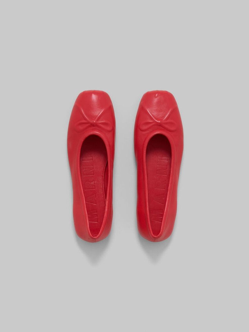 Marni o1f1d3z0126 Seamless Little Bow Ballet Flats in Red Size US 8 / IT 38 - 5 Thumbnail