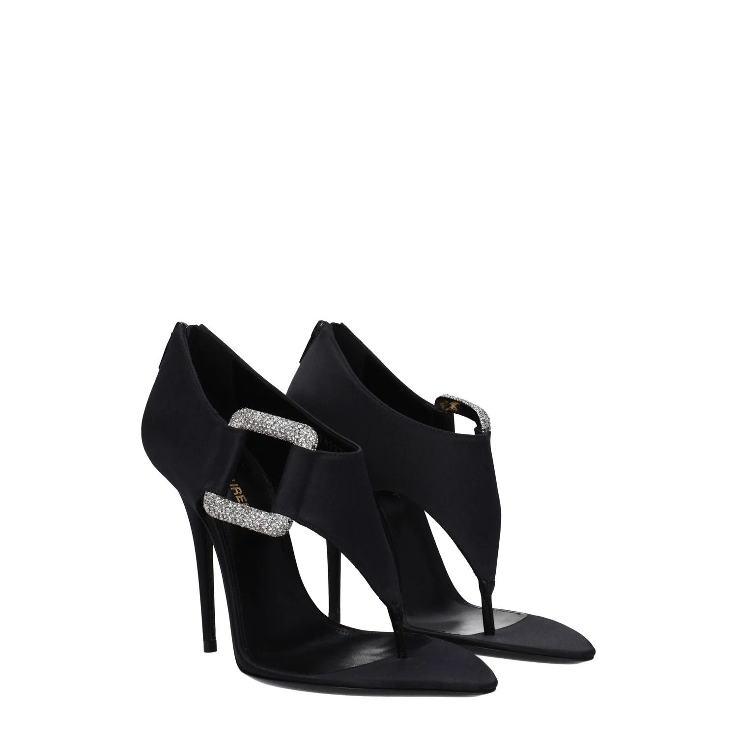 Saint Laurent Paris ob1o1e1124 Satin Sandals in Black Size US 8 / IT 38 - 2 Thumbnail
