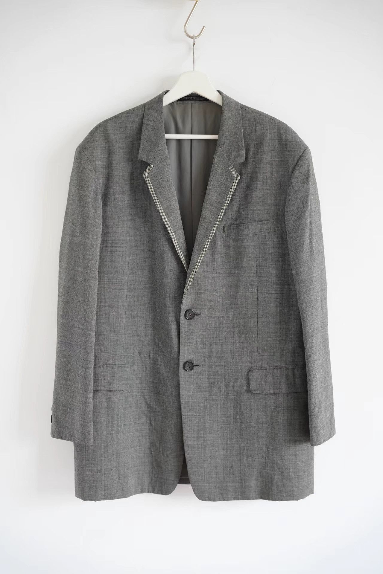 Yohji Yamamoto Yohji Yamamoto 92ss Houndstooth Stripe Gray Suit K4 Size US S / EU 44-46 / 1 - 1 Thumbnail