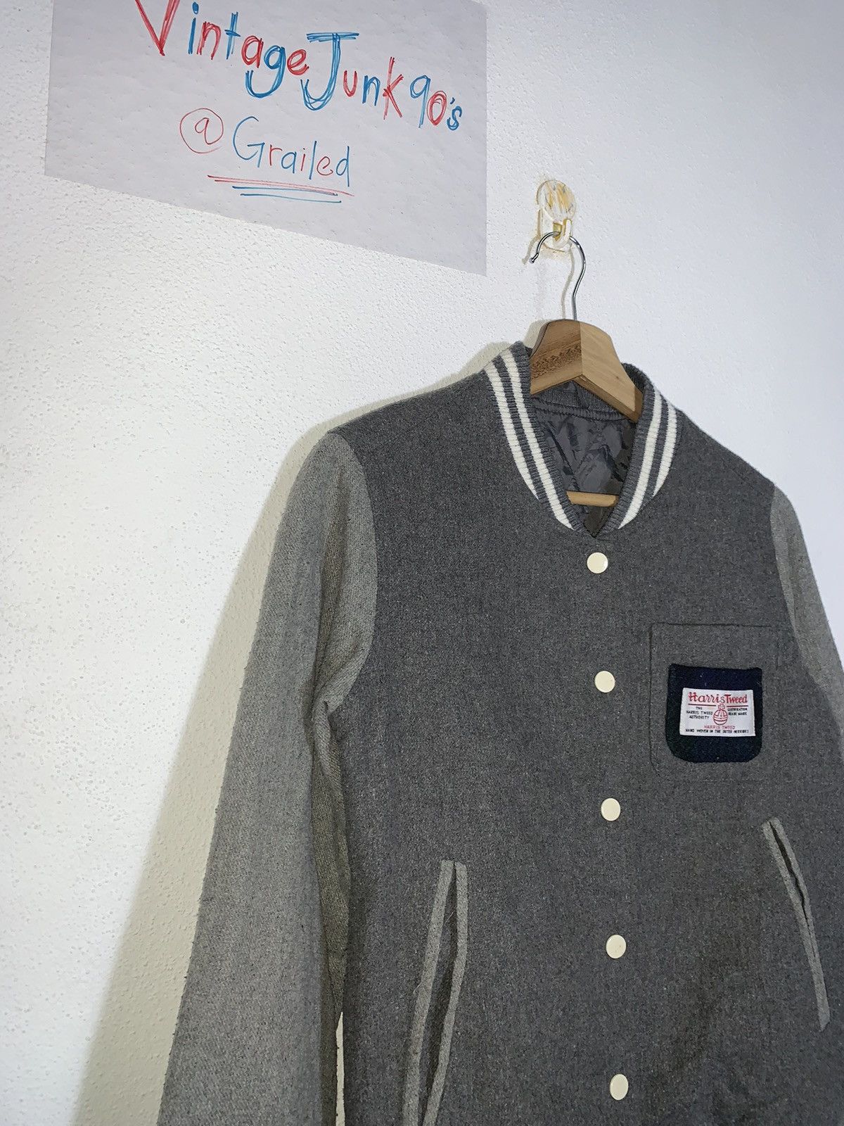Harris Tweed Vintage Harris tweed Varsity Jacket Size US S / EU 44-46 / 1 - 2 Thumbnail