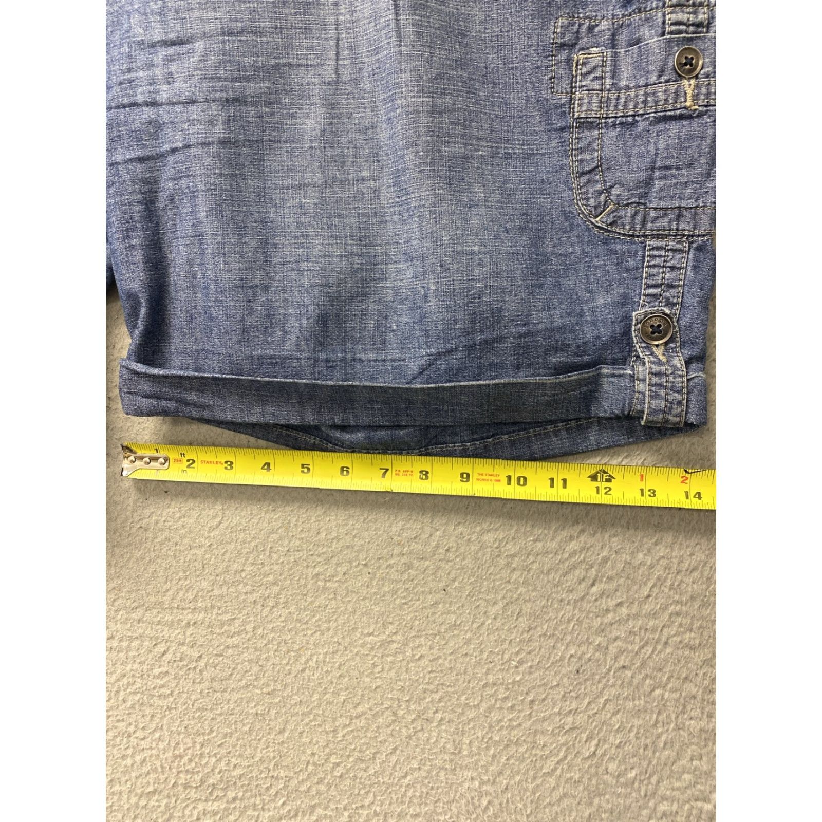Denime VINTAGE Sonoma Women's Cargo Shorts 48 Waist 10 Inseam Blue Denim Zip Casual 70s 80s Size 42" / US 20 - 7 Thumbnail