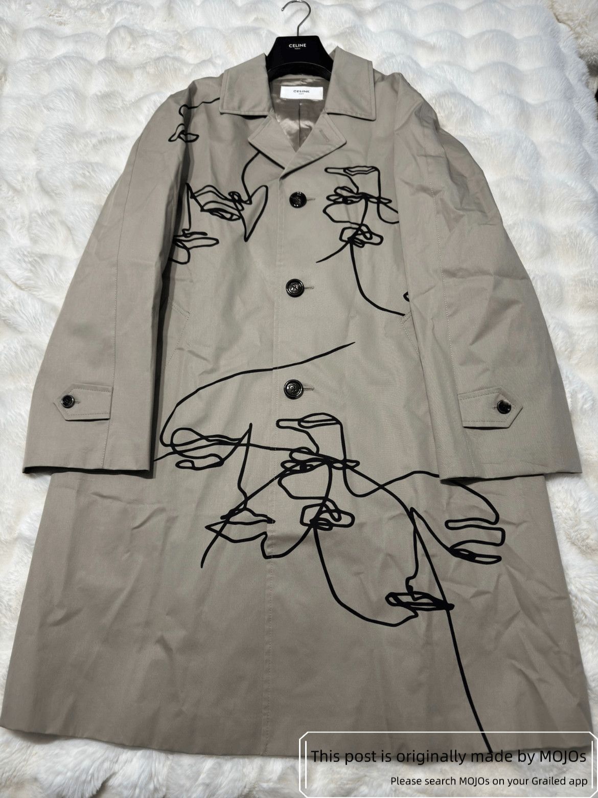 Celine Sz 46 Celine Lining Painting Trench Coat Size US S / EU 44-46 / 1 - 1 Thumbnail