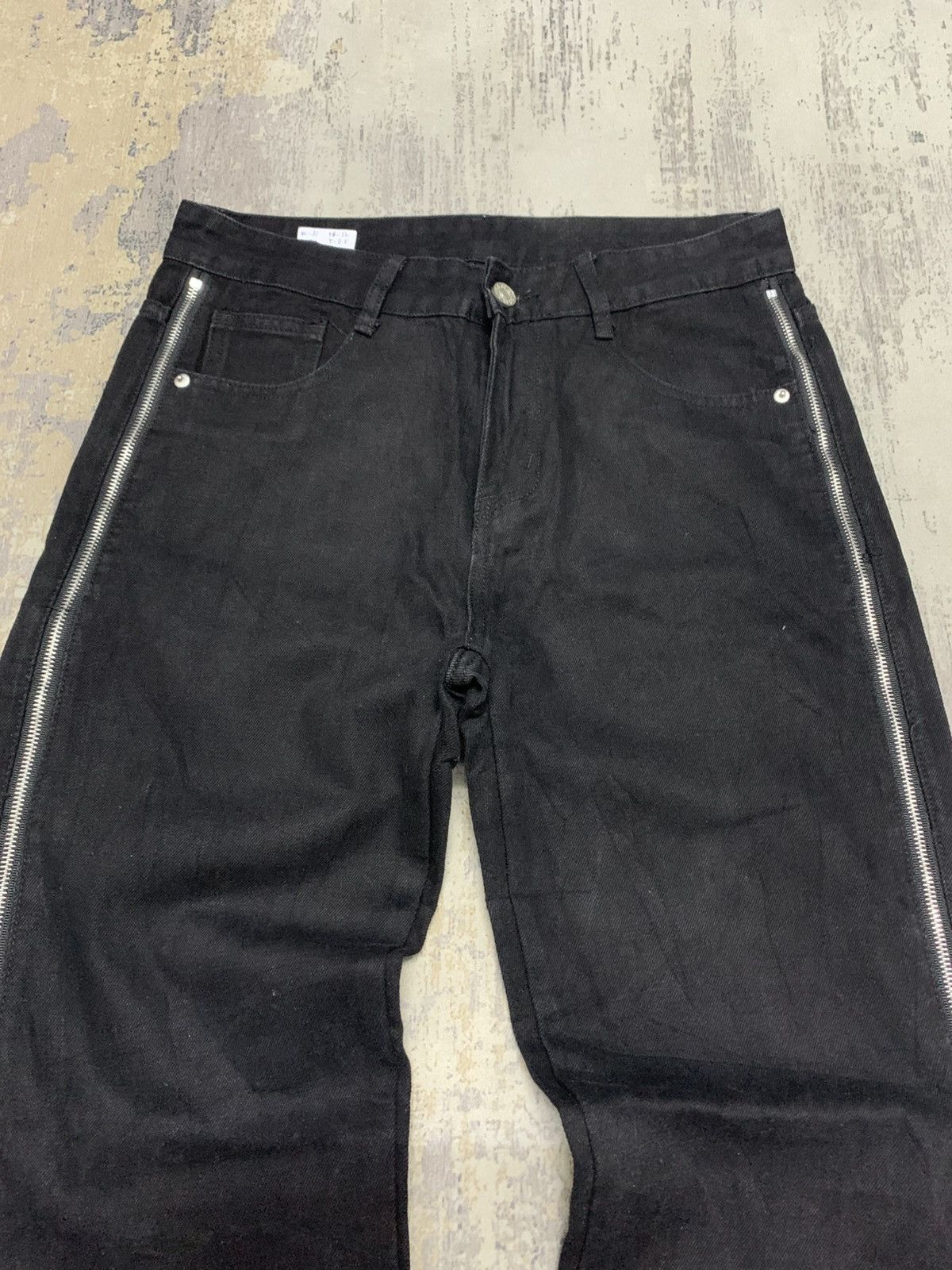 If Six Was Nine Y2K Fashion Zipper Black Flared Jeans Pant Size US 31 - 2 Thumbnail