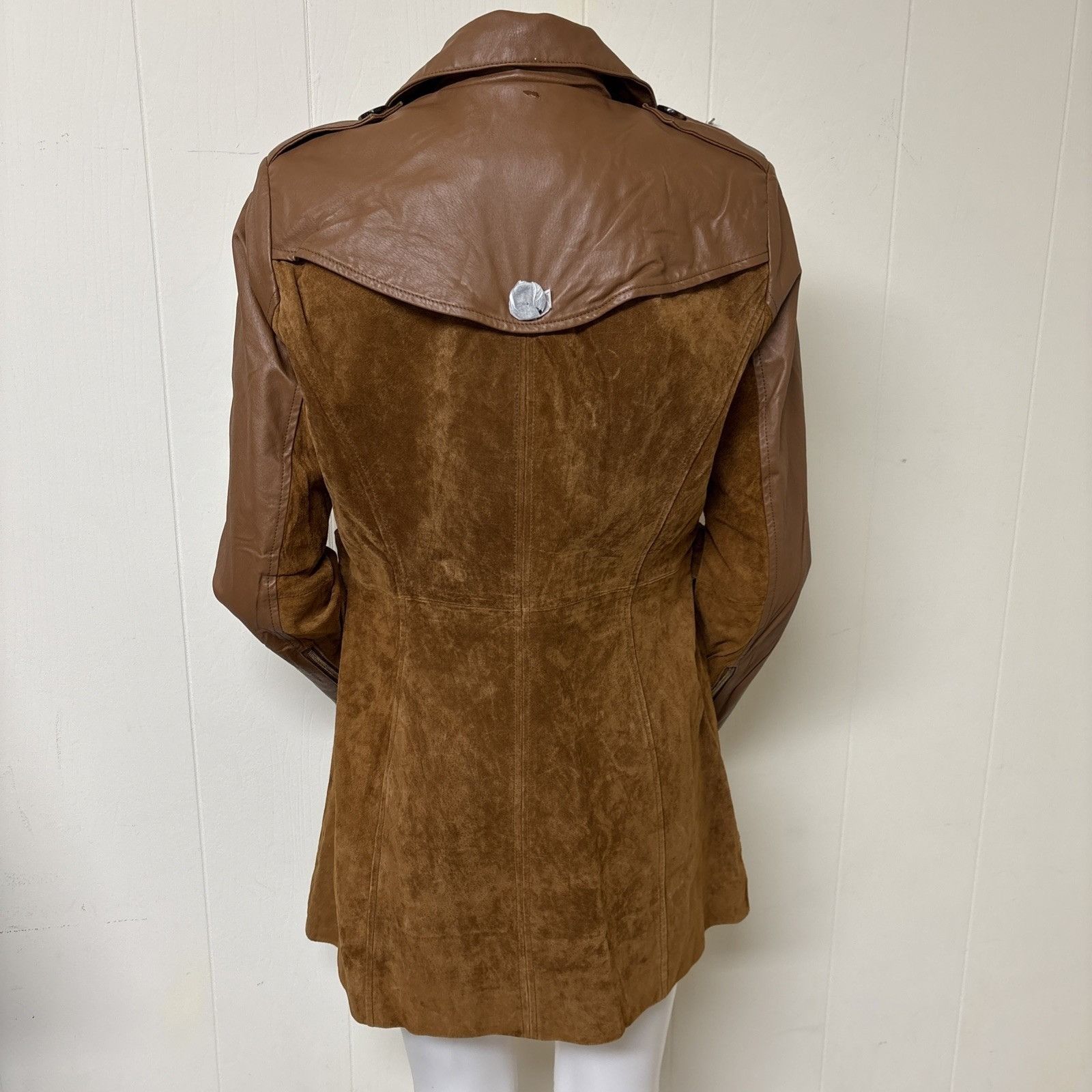 Other Suede Leather Trench Coat Womens M Belted Double Breasted Ch Size M / US 6-8 / IT 42-44 - 2 Thumbnail