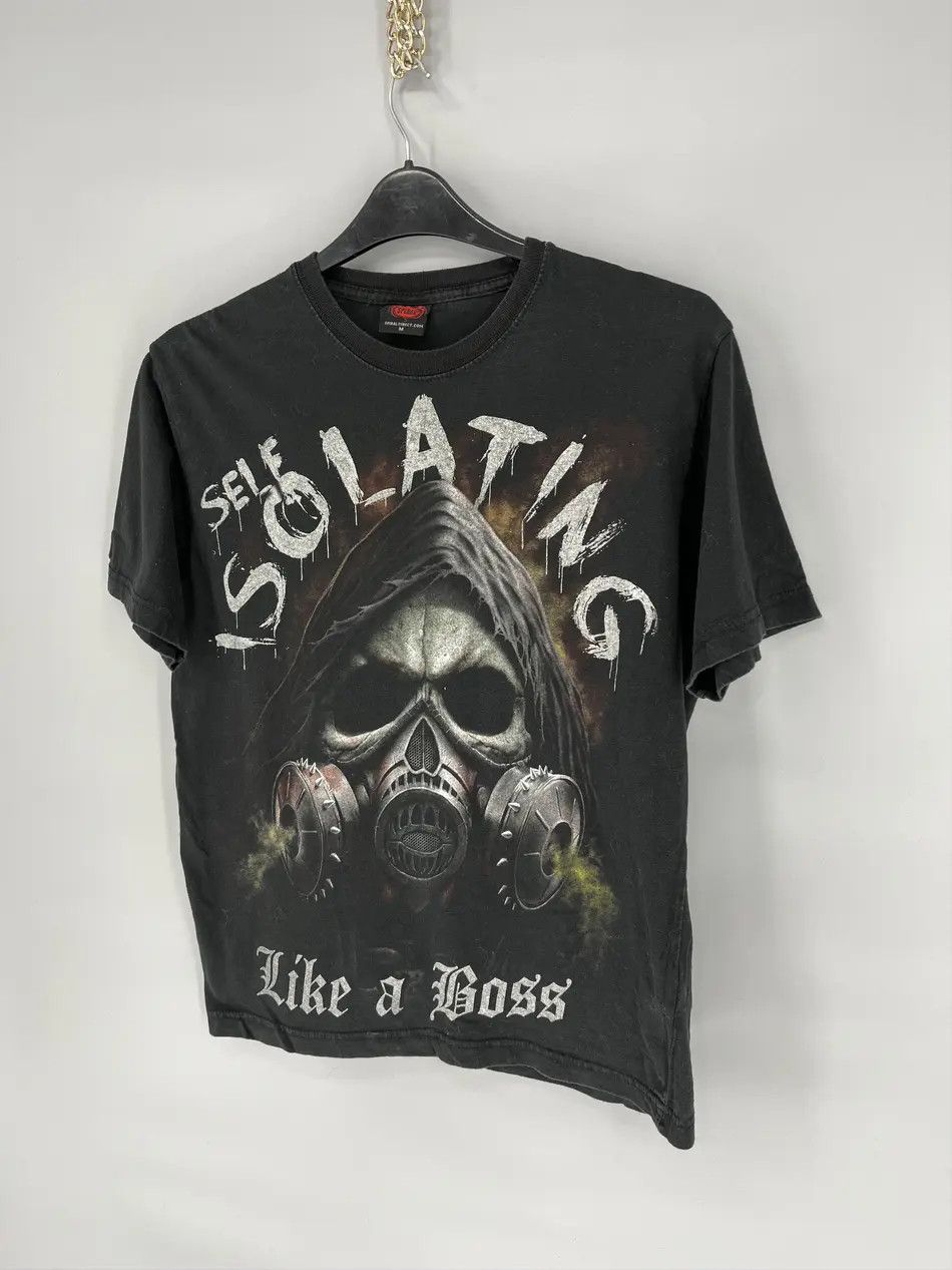 Band Tees × Vintage Vintage Y2K spiral skull like a boss lockdown 2020 Dead Face Size US M / EU 48-50 / 2 - 1 Thumbnail