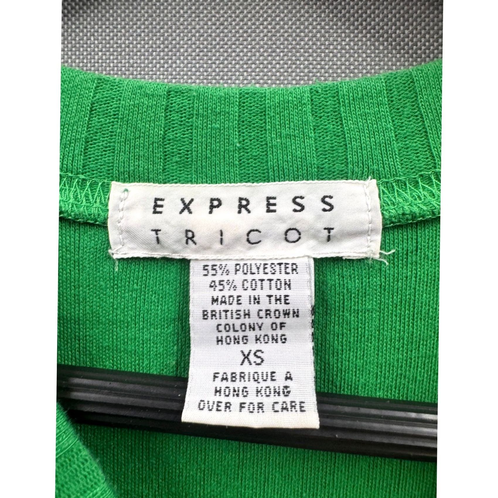 Express VINTAGE Express Tricot Green Ribbed Knit Long Sleeve Crew Neck Top Womens XS Size XS / US 0-2 / IT 36-38 - 7 Thumbnail