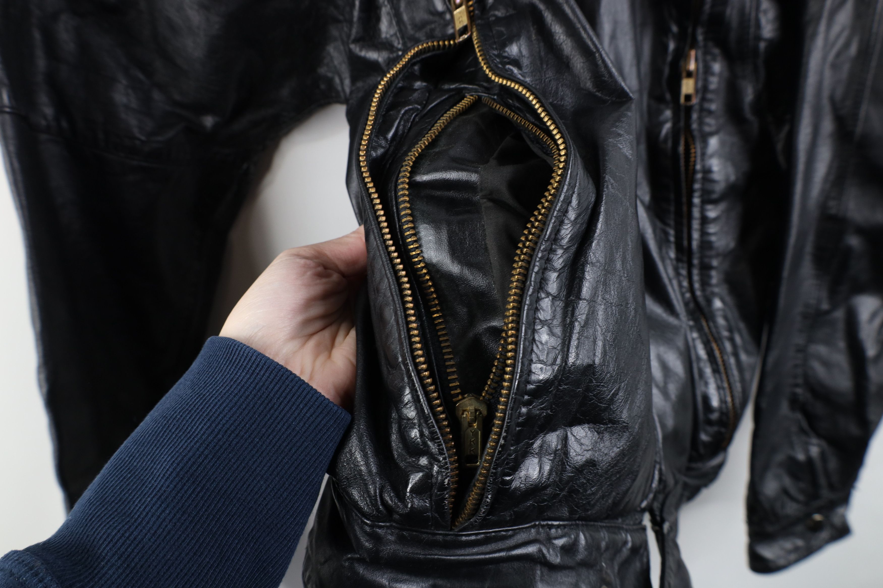 Vintage Vintage 70s 80s Streetwear Leather Cafe Racer Bomber Jacket Size US S / EU 44-46 / 1 - 5 Thumbnail