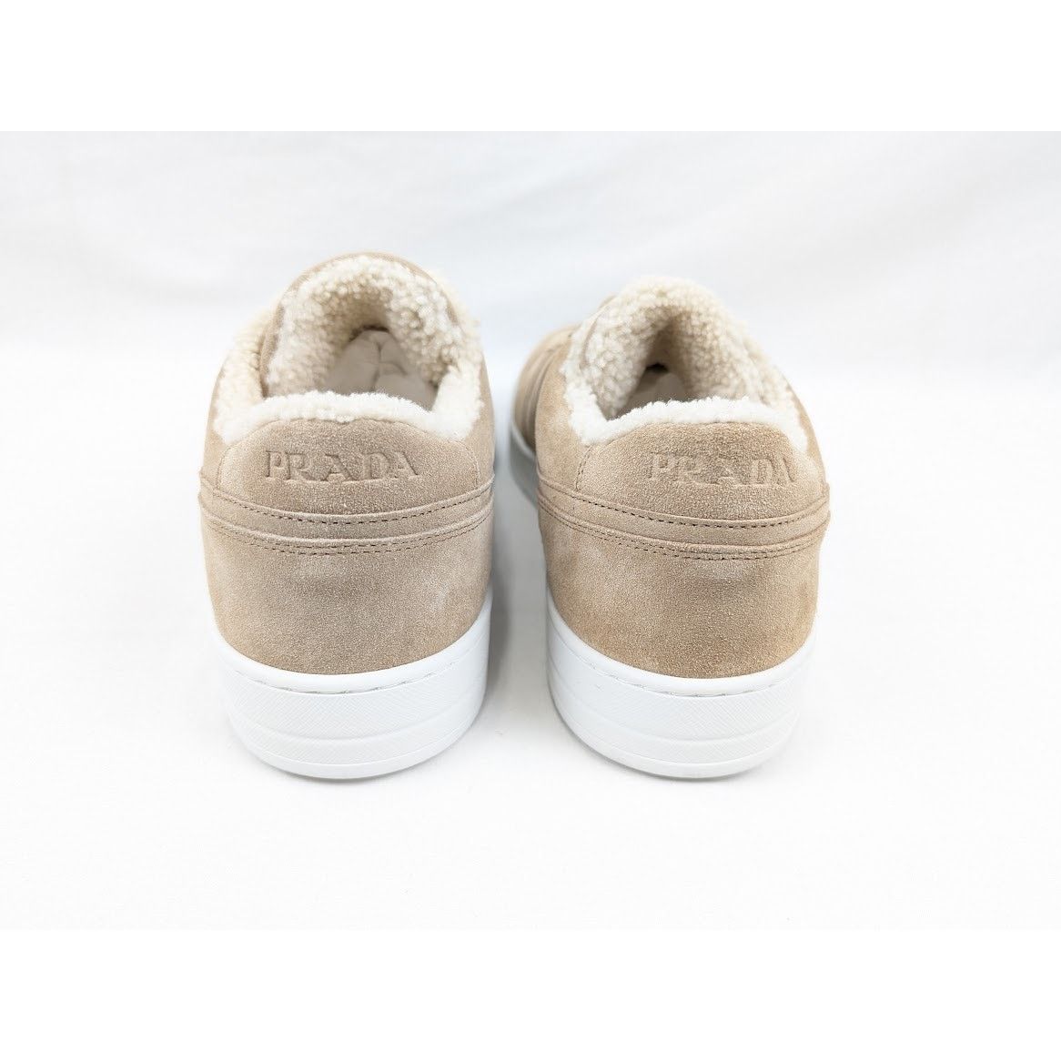 Prada o1rshd1 Downtown Shearling Sneakers in Beige Size US 13 / EU 46 - 17 Thumbnail