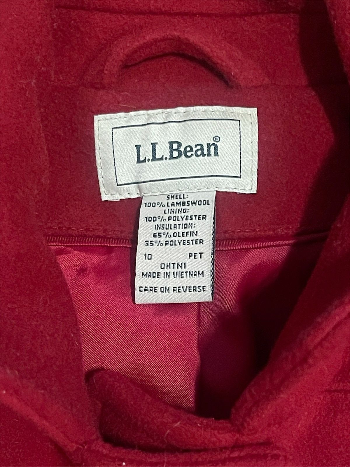 L.L. Bean L.L. Bean Red 100% Lambswool Women Coat Sz 10 Size L / US 10 / IT 46 - 2 Thumbnail