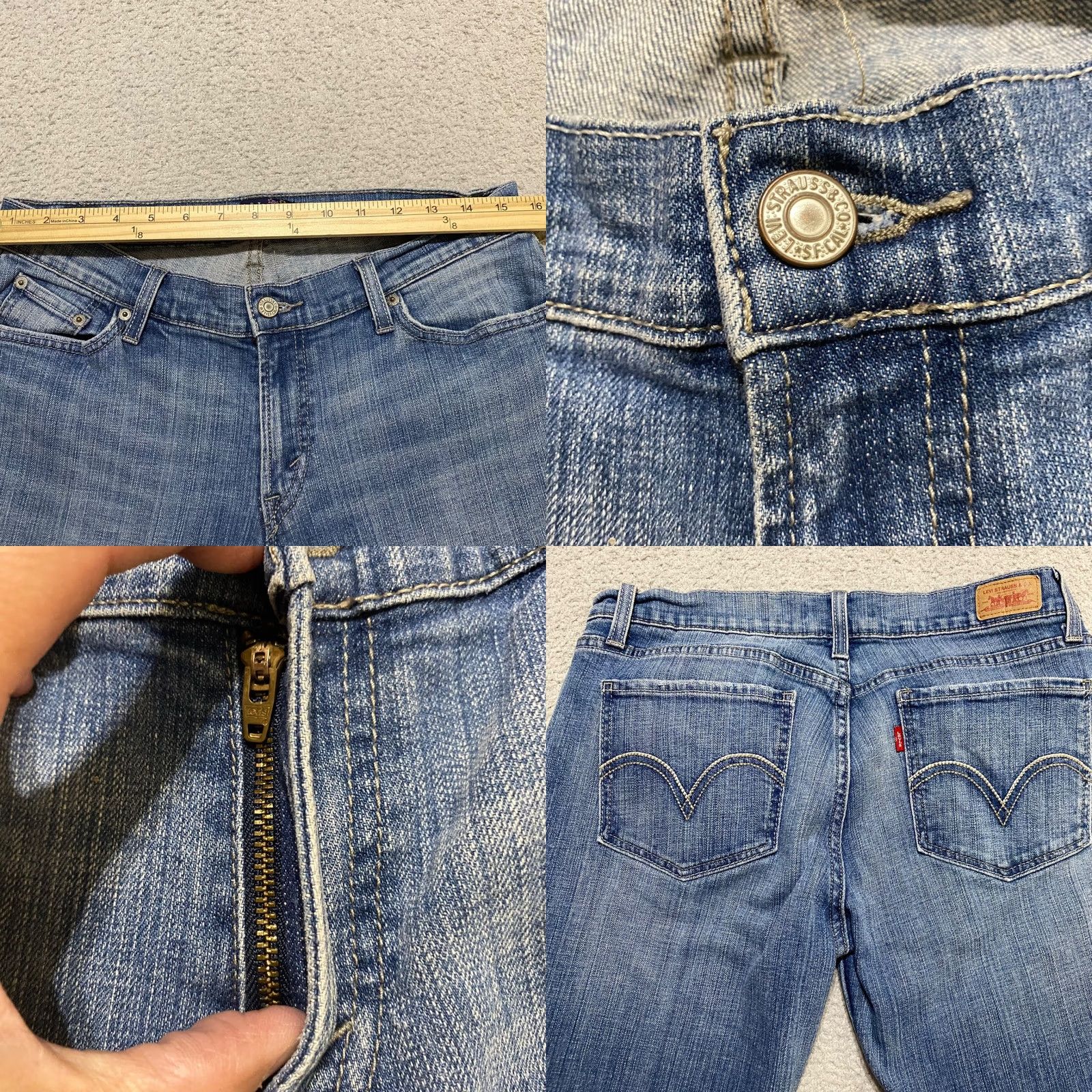 Levi's Levi's Jeans Blue Denim Medium Wash Low Rise Skinny Leg Womens Size 13 Regular 5-Pocket Design Pocket Size 34" / US 12 / IT 48 - 8 Thumbnail
