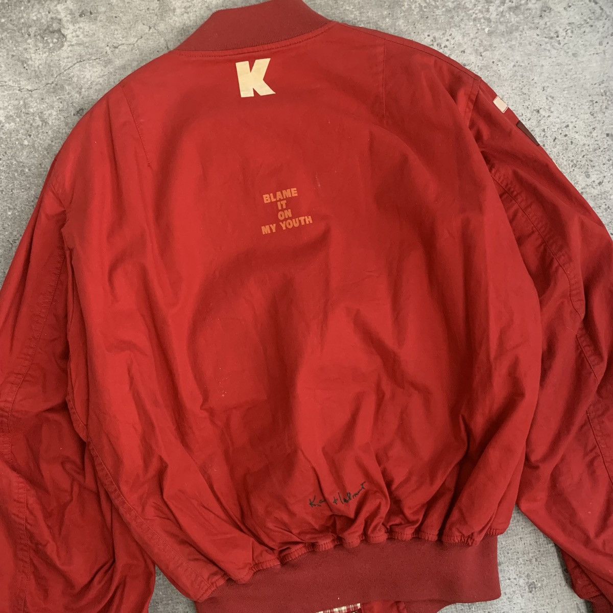 Japanese Brand × Karl Helmut VINTAGE BOMBER JACKET KARL HELMUT PATCHWORK Size US L / EU 52-54 / 3 - 5 Thumbnail