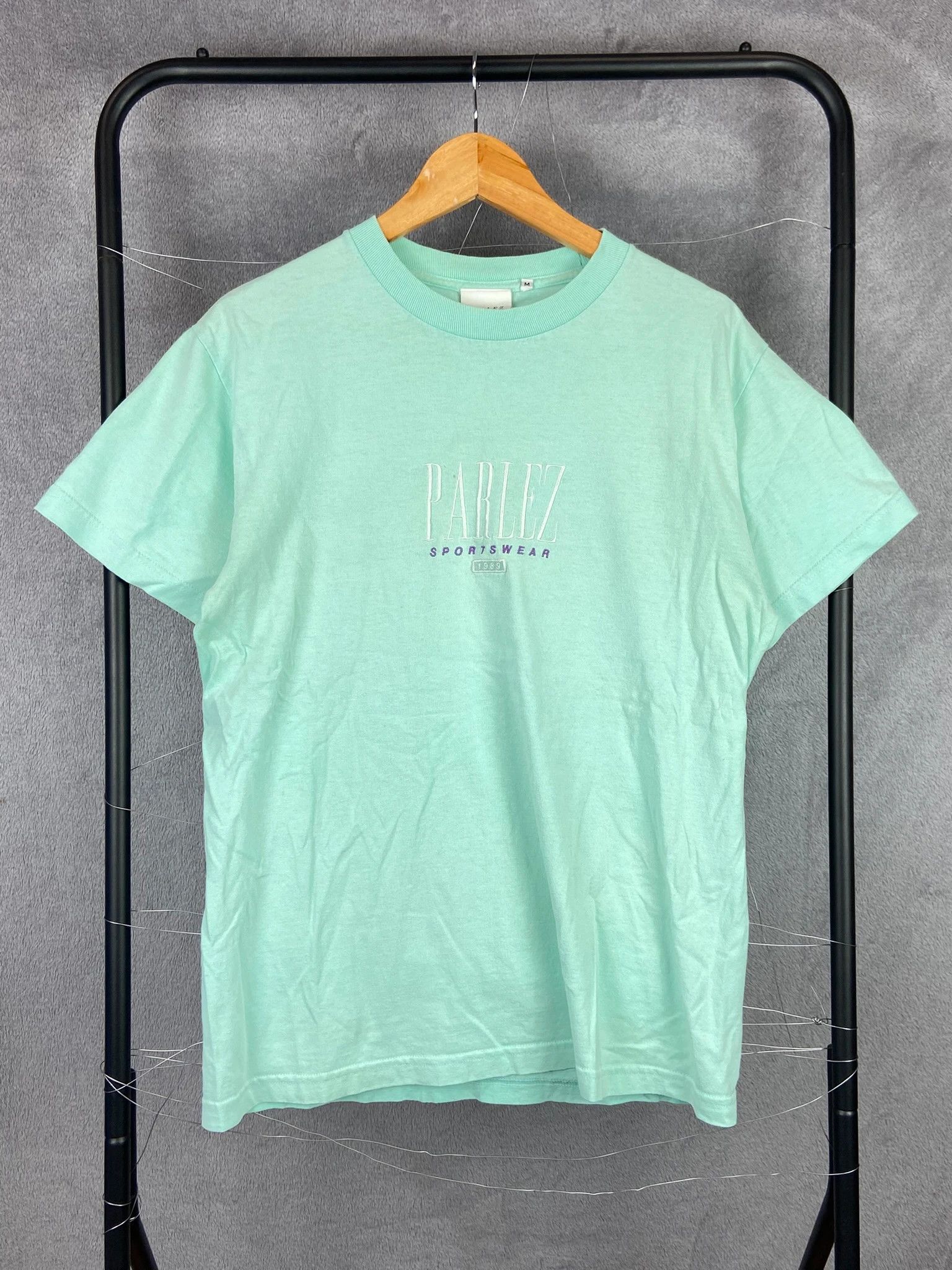 Parlez Parlez mint green t-shirt embroidered logo vintage Size US M / EU 48-50 / 2 - 1 Thumbnail