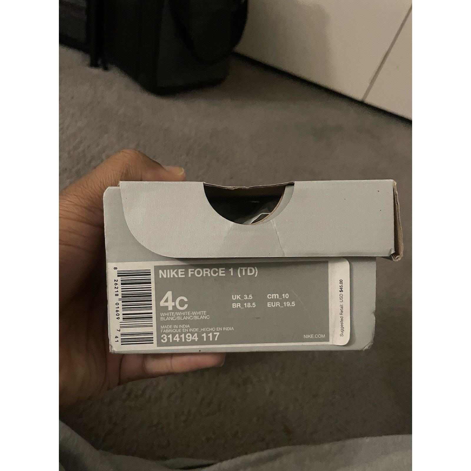 Nike Size 4c-Infant Nike Air Force 1 Low TD Triple White Shoes Size US 5 / EU 37 - 6 Thumbnail