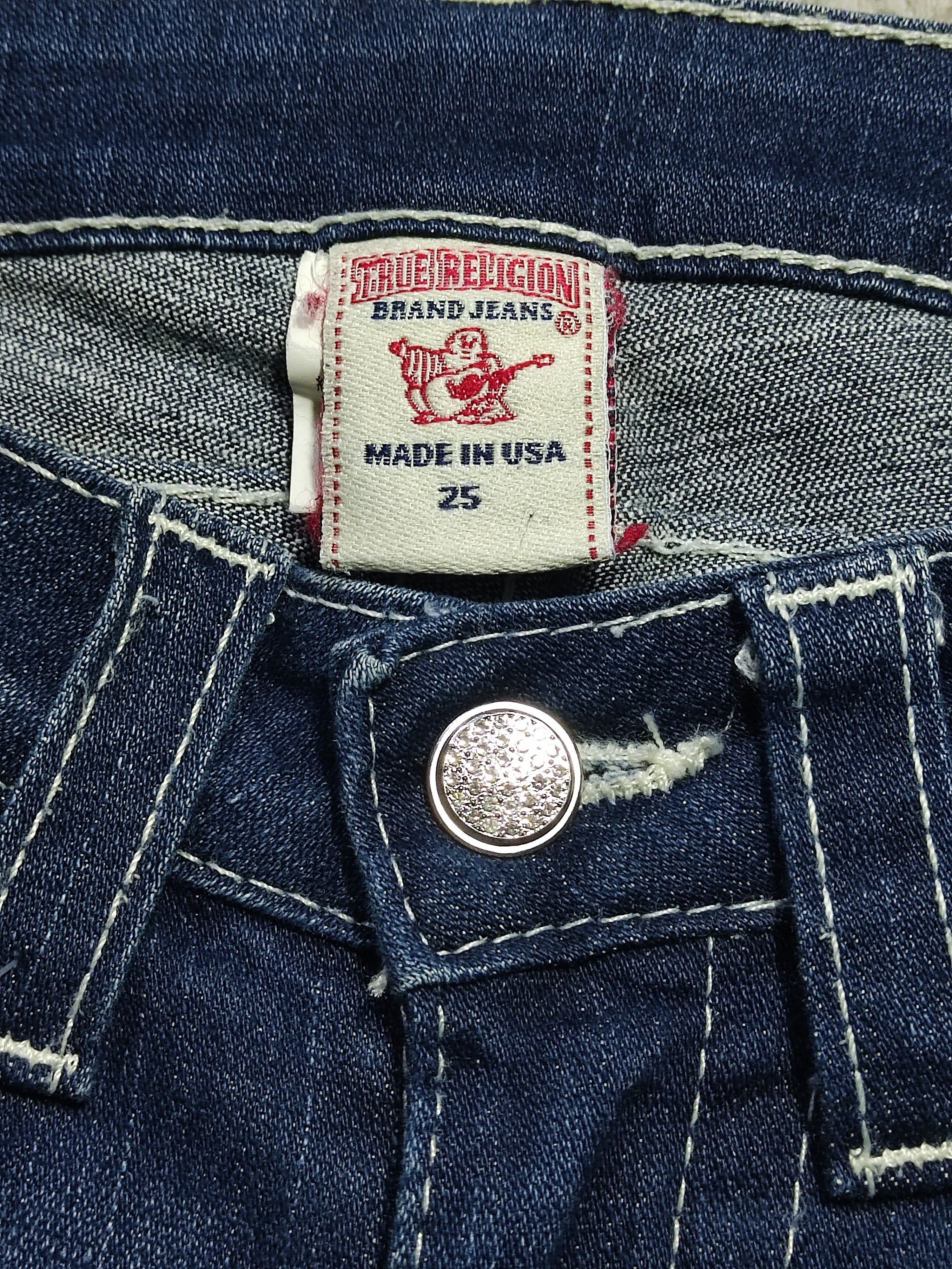 True Religion Y2K True Religion Lily Low Rise 3/4 Jeans Crystal Button Size 29" - 12 Thumbnail