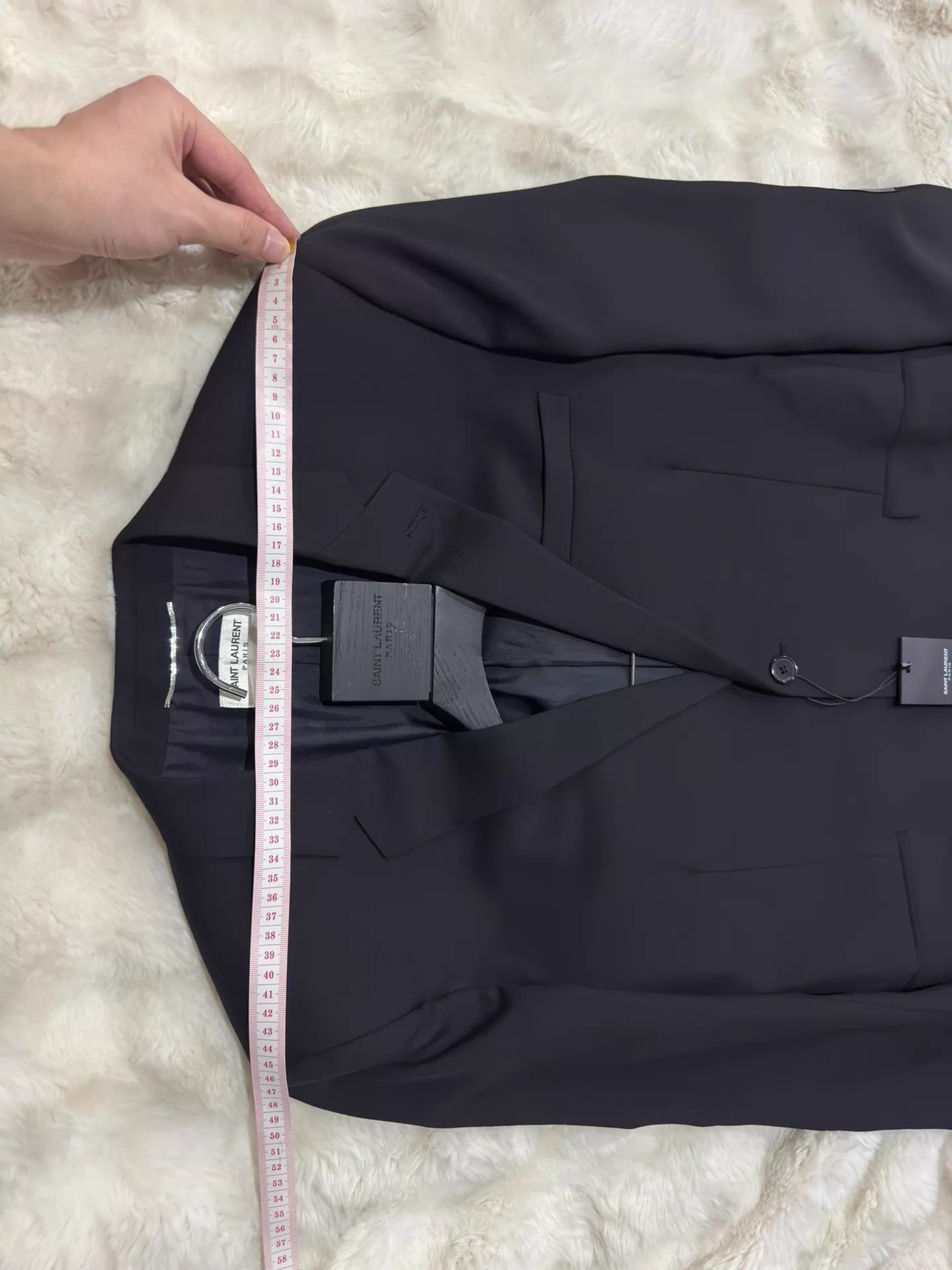 Yves Saint Laurent YSL Hedi Slimane Men's Suit 54 Sheepskin Sleeve New Size 54R - 6 Thumbnail