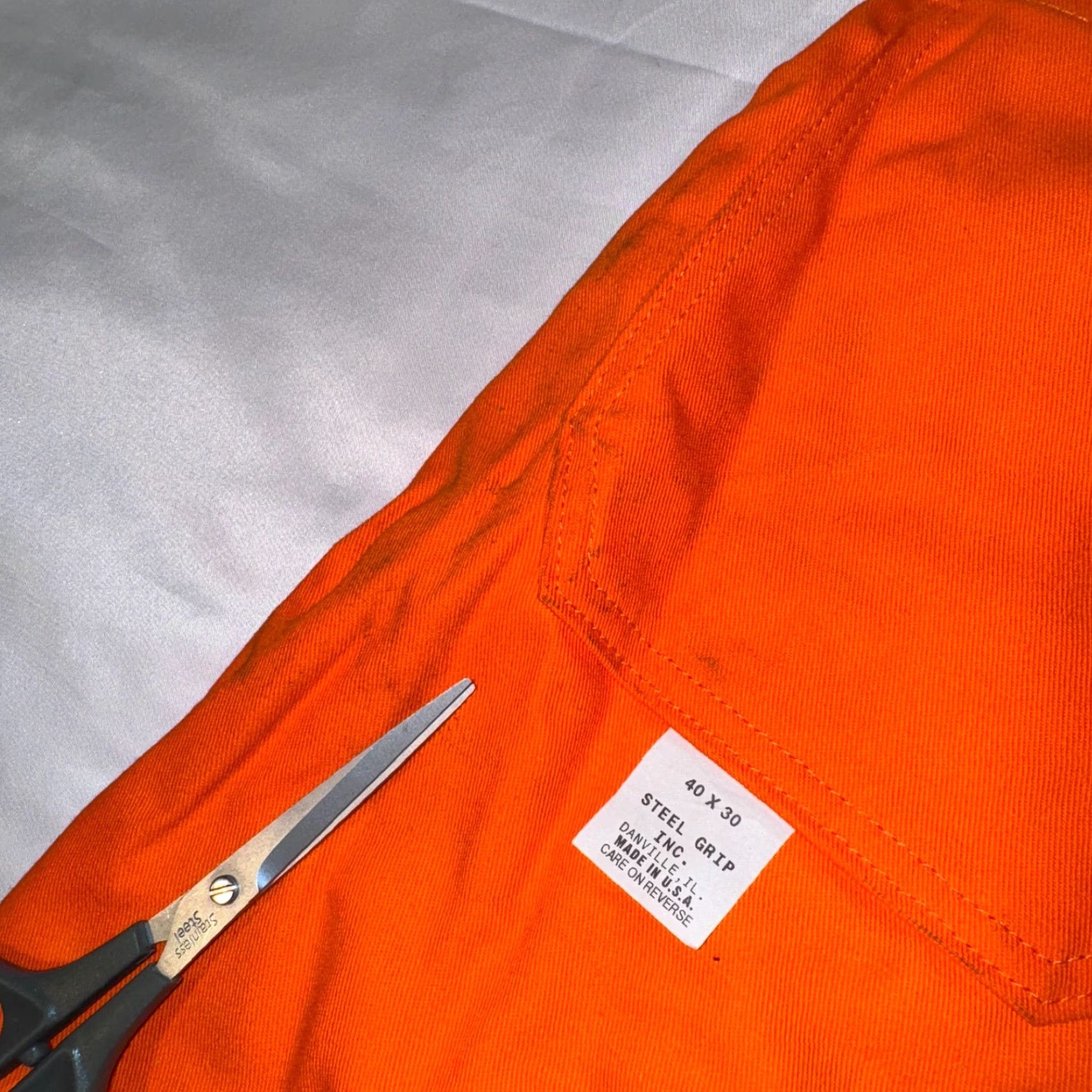 Vintage WESTEX INDURA FR Flame Resistant Orange Welding Jeans Pant 40x30 Men Regular Denim 100% Cotton Straight Inseam 30in Mens Size US 40 / EU 56 - 4 Thumbnail
