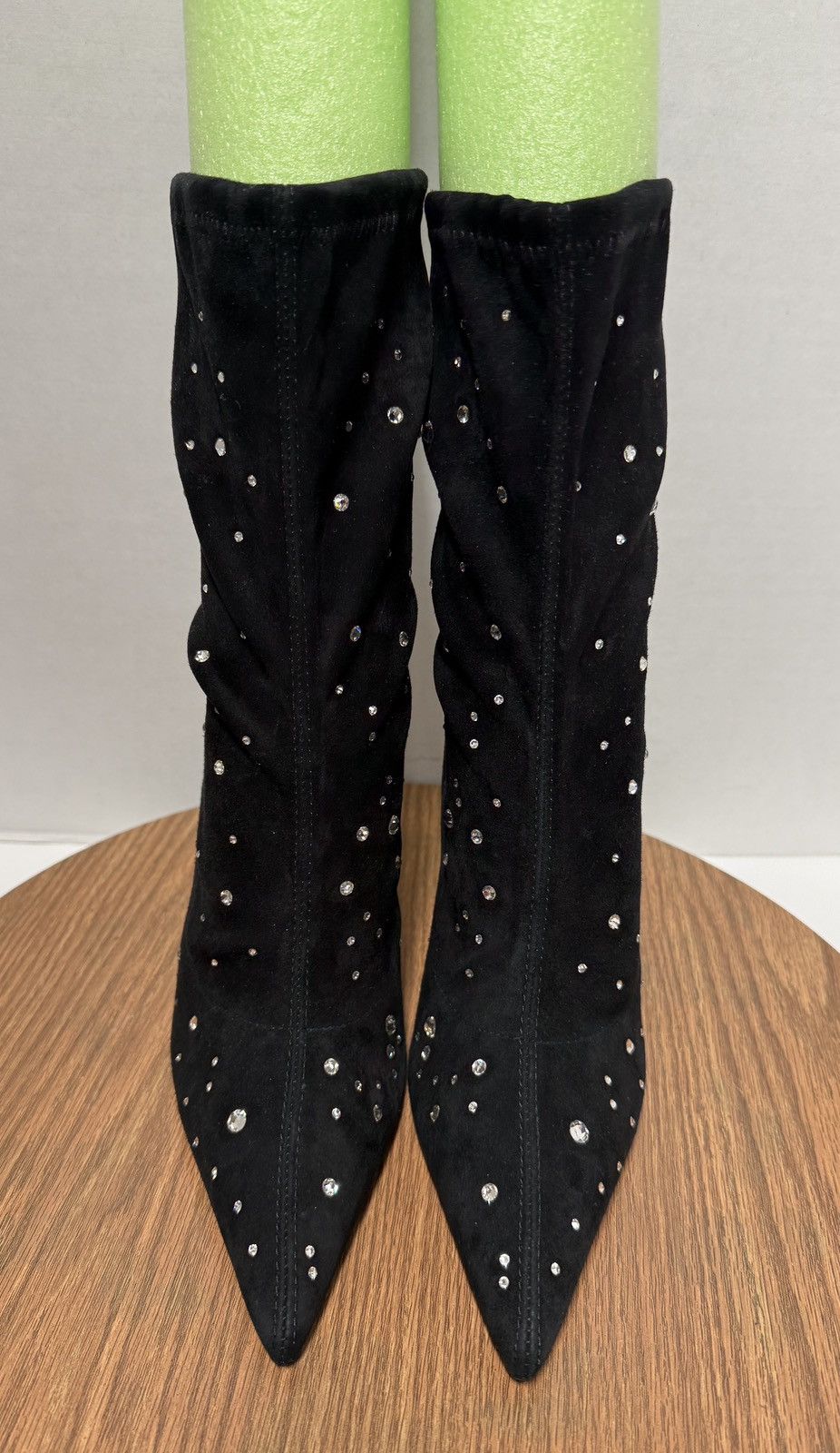 Stuart Weitzman Cosmic 100 Black Suede Stretch Bootie