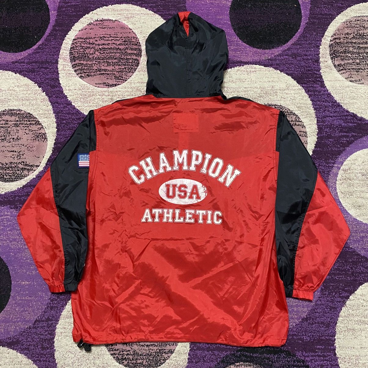 Champion Vintage Champion USA Athletic Red Nylon Windbreaker Jacket Size US M / EU 48-50 / 2 - 11 Thumbnail