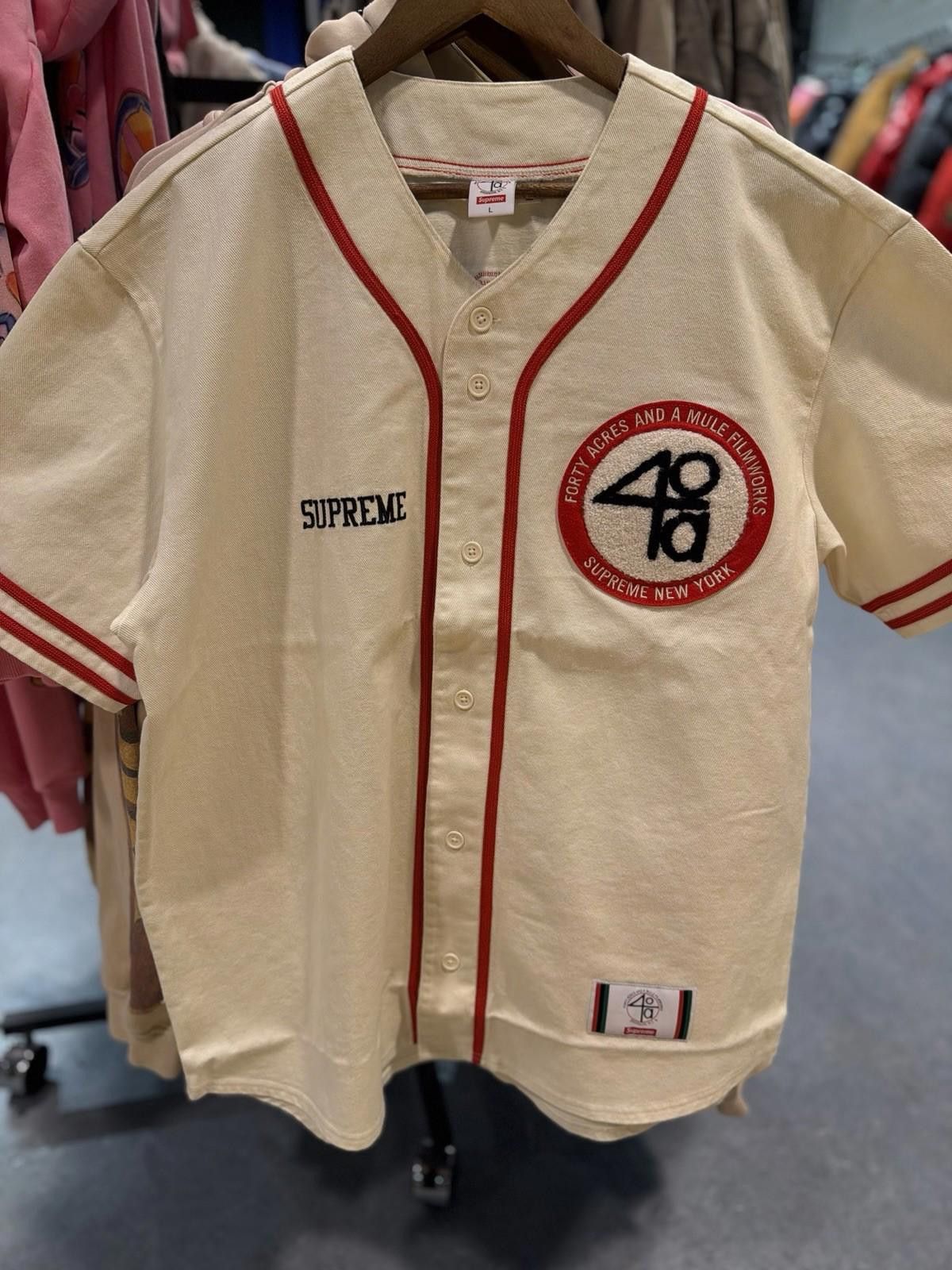 Supreme Supreme 40 Acres Twill Baseball Jersey L Brand New Large Size US L / EU 52-54 / 3 - 3 Thumbnail