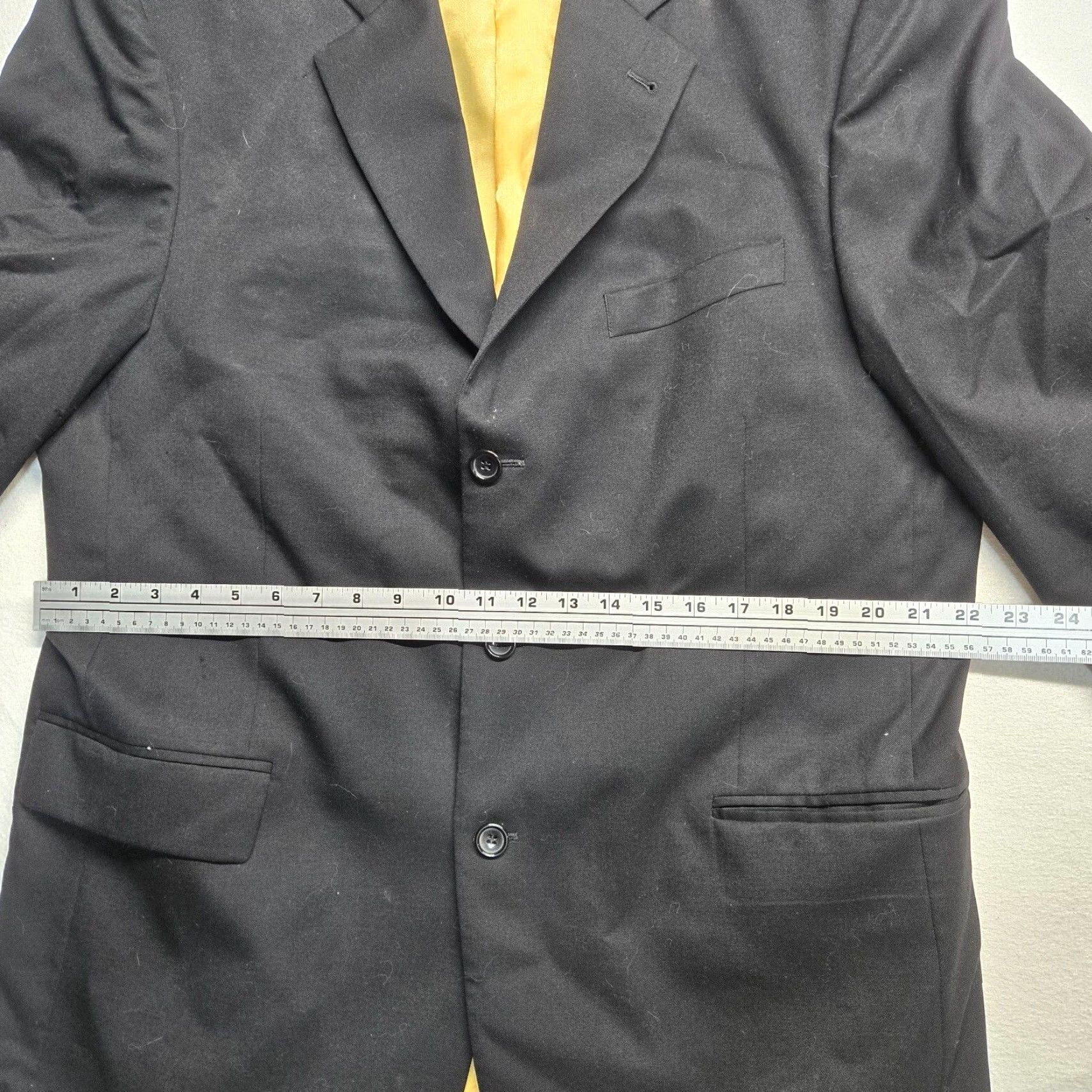 Vintage VINTAGE Fineri Italy Men's Wool Blazer Suit 2 Piece Black Striped Formal Jacket Coat Pants 44 Size 44R - 7 Thumbnail