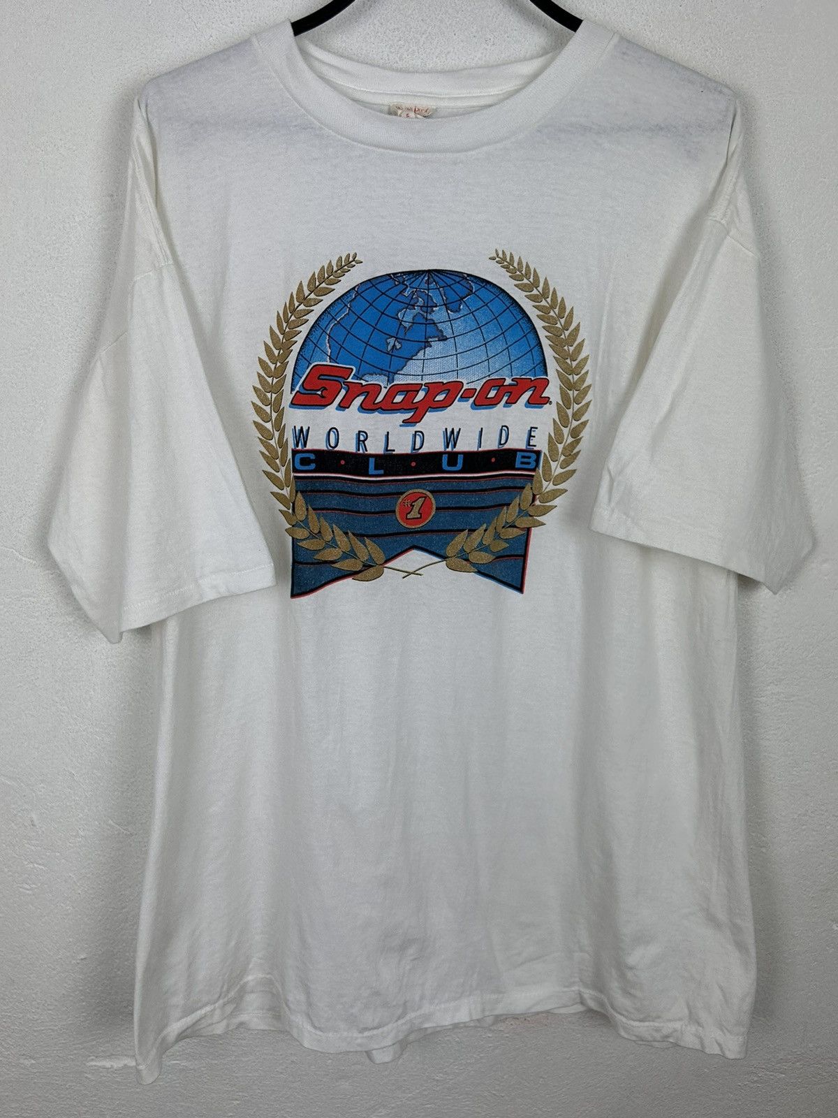 Vintage 80s Vintage Snap-On Worldwide Club Racing Sponsor T-Shirt Size US L / EU 52-54 / 3 - 1 Thumbnail