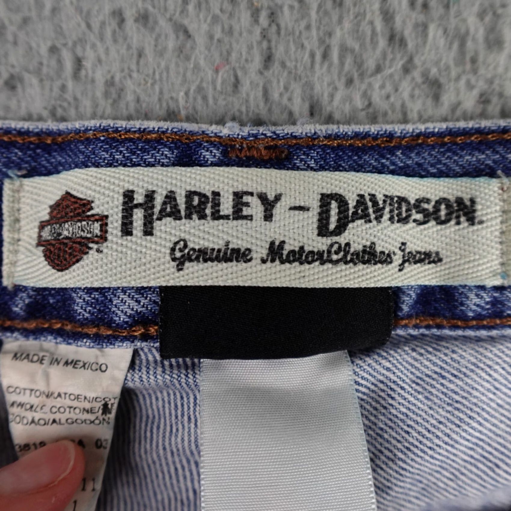 Harley Davidson Harley-Davidson Jeans Mens 38x32 Blue Denim Biker Light Wash Faded Distressed - 90s, Grunge, Retro, Rock - Pre-Owned Size US 38 / EU 54 - 3 Thumbnail