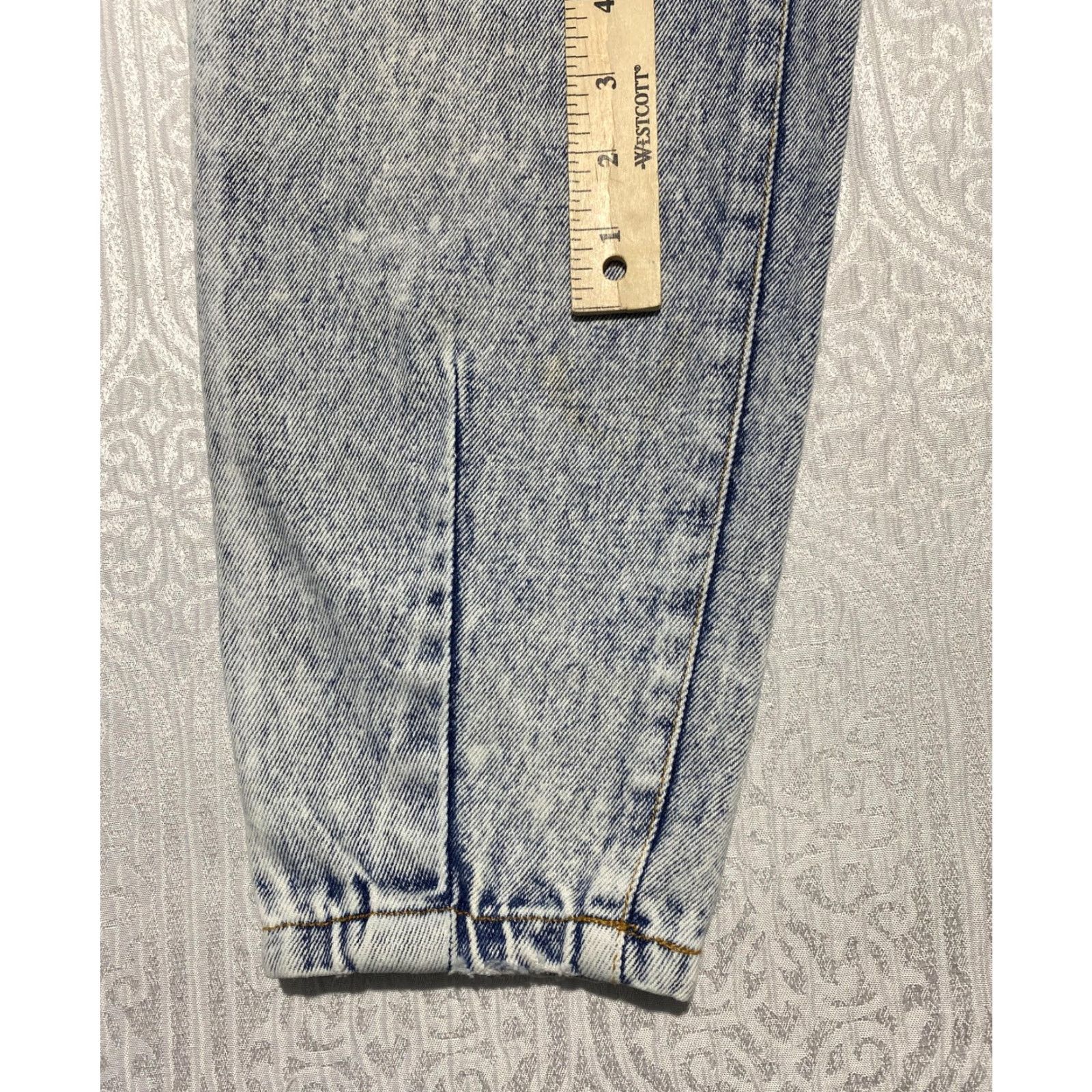 Vintage VINTAGE Squeeze Jeans Juniors 5 Blue Acid Wash High Waist Tapered Leg 90s Womens/Teens Size 27" / US 4 / IT 40 - 4 Thumbnail