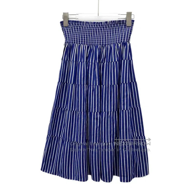 Prada Prada Dark blue striped cotton casual pleated skirt Size 26" / US 2 / IT 38 - 2 Thumbnail