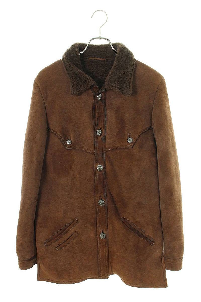 image of Chrome Hearts Shearling Hunting Coat in Black, Men's (Size Small)