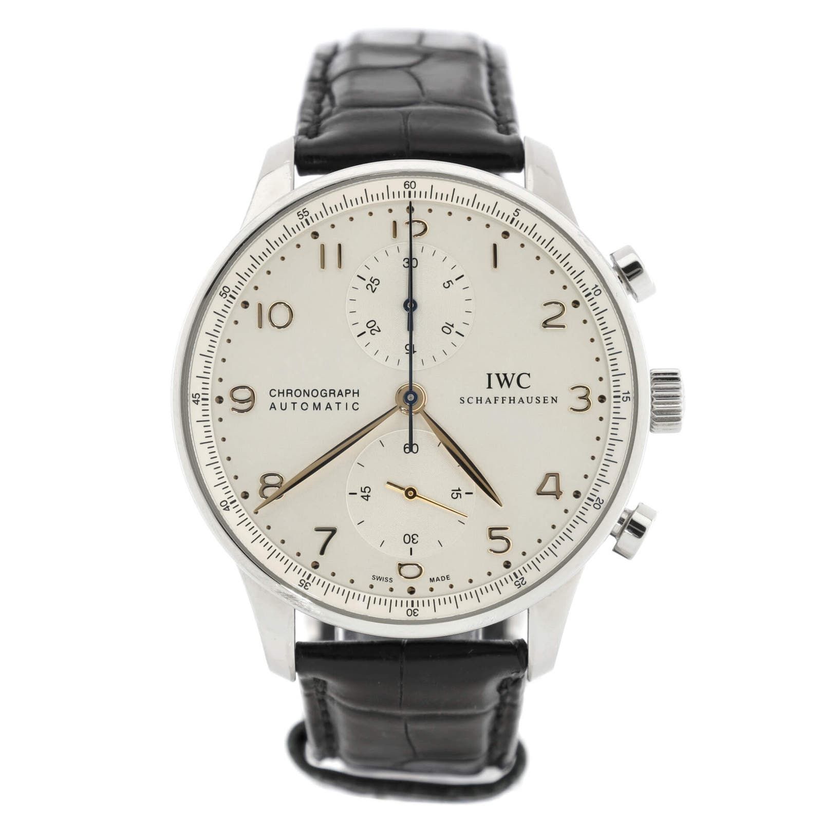 image of Iwc Schaffhausen Portugieser Chronograph Automatic Watch Stainless Steel in Silver, Women's
