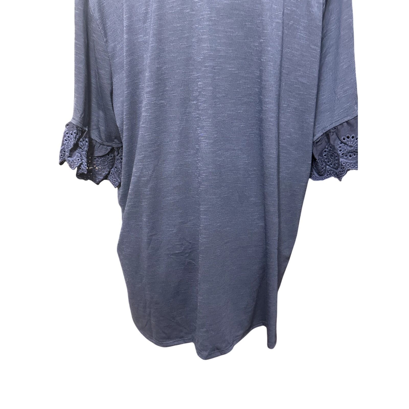 Other NY Collection Blouse Lace Short Sleeves Navy Blue 3X NWT Size 3XL / US 20-22 - 6 Thumbnail