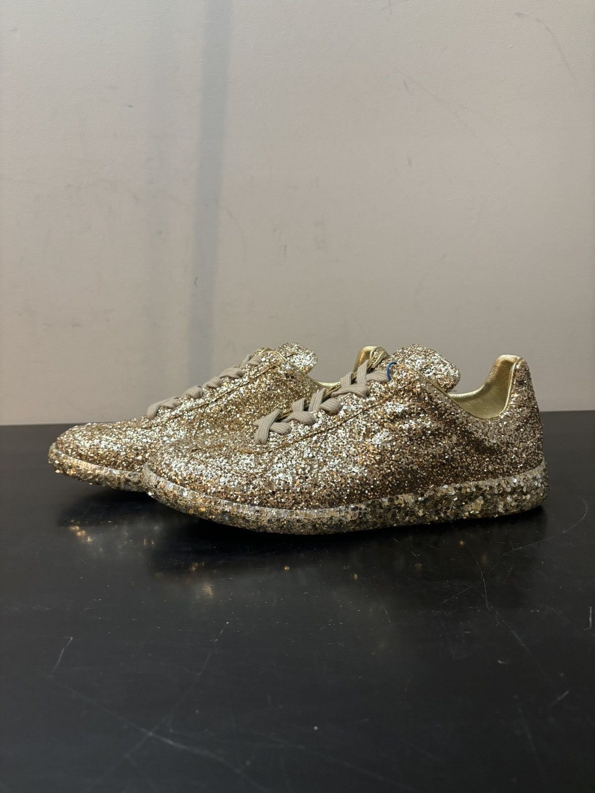 Maison Margiela Maison Margiela GAT Replica Sneakers Gold Glitter Size US 7 / EU 40 - 1 Thumbnail