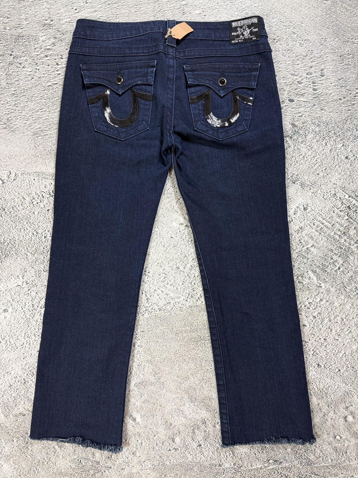 True Religion True Religion jeans bootcut rhinestone logo dark navy Y2K Size 30" / US 8 / IT 44 - 1 Thumbnail