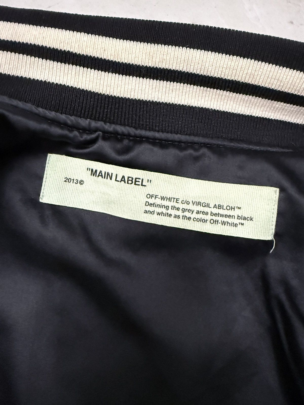 Off-White OFF WHITE Black Wool Corduroy Varsity Jacket Size US XXS / EU 40 - 3 Thumbnail