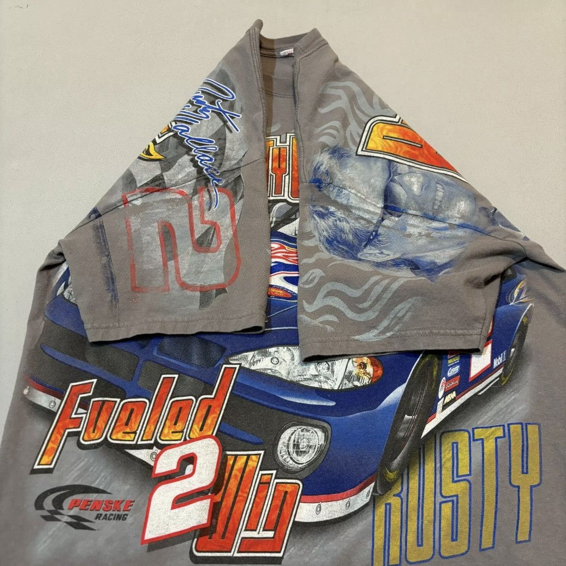 Vintage VTG 90s NASCAR Rusty Wallace All Over Print T-Shirt Miller L Size US L / EU 52-54 / 3 - 7 Thumbnail