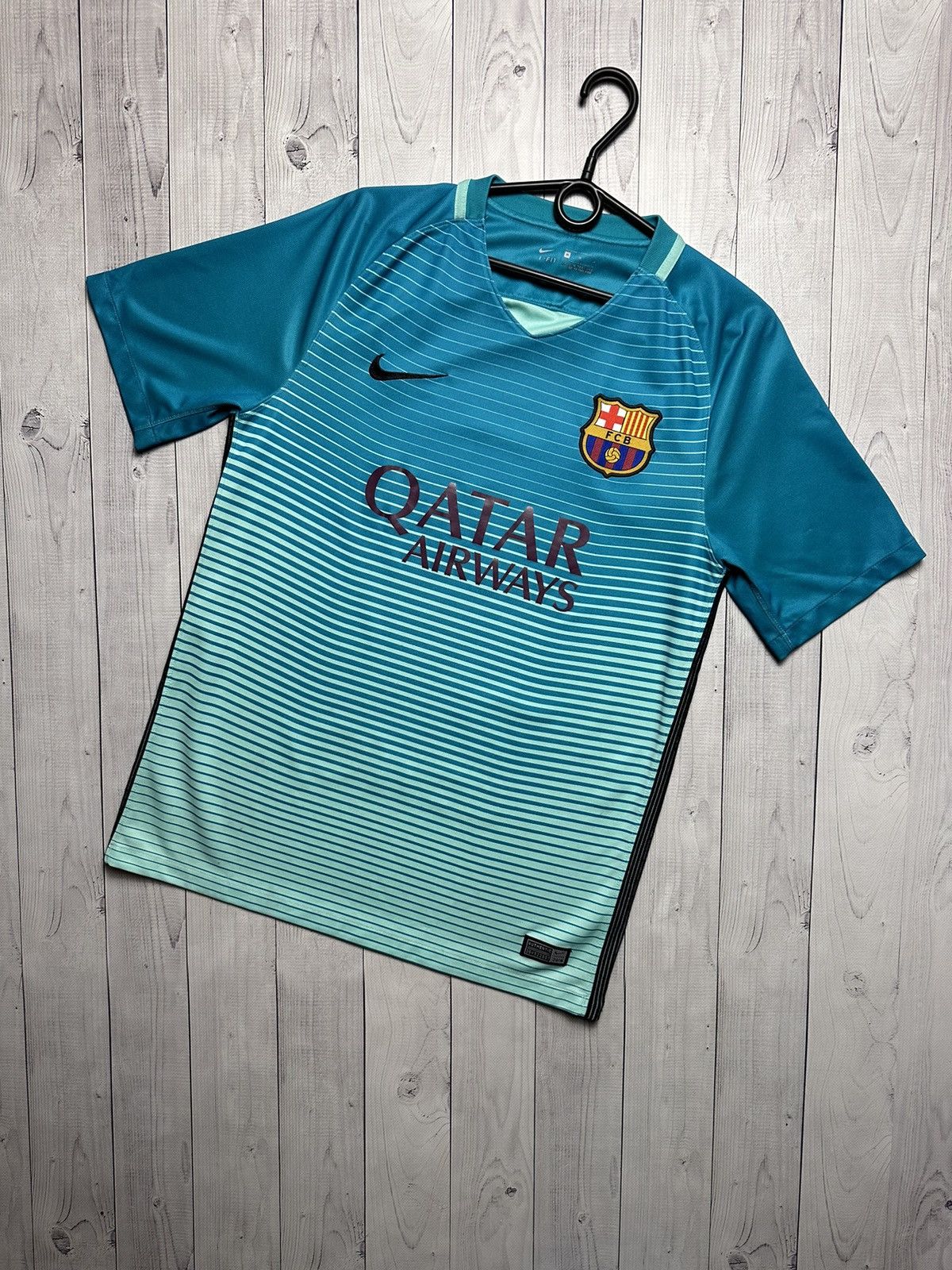 Nike × Vintage Vintage Nike Barcelona soccer jersey away rare green (Shorts Size US M / EU 48-50 / 2 - 2 Thumbnail