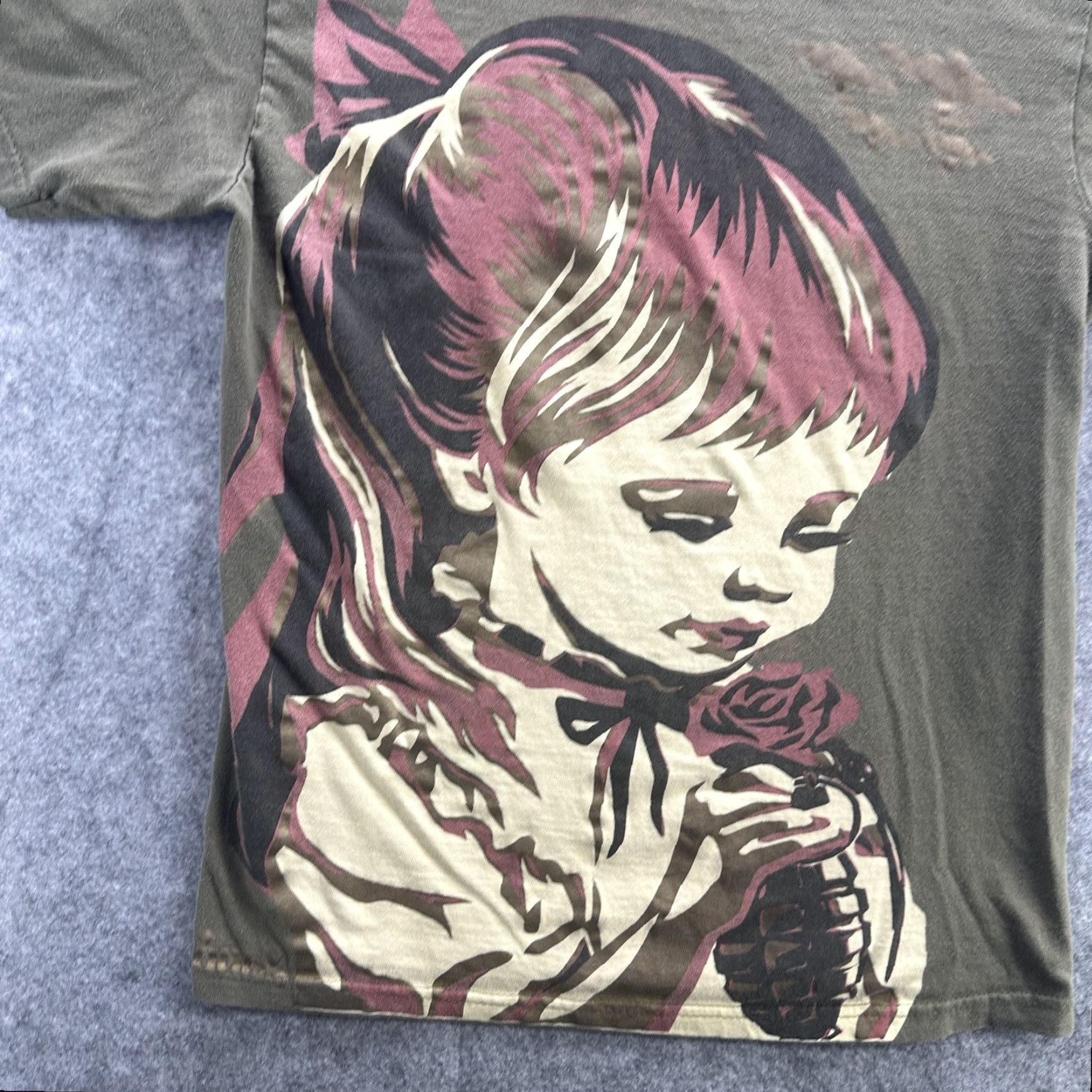 Obey VINTAGE Obey T-Shirt Mens Small Urban Art Graphic Rose Girl Olive Green Made USA Size US S / EU 44-46 / 1 - 4 Thumbnail