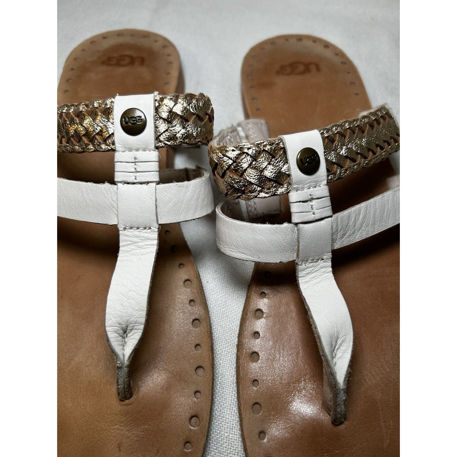 Ugg UGG Audra Leather Braided Thong Flip Flop Sandal Women SZ 9 Size US 9 / IT 39 - 2 Thumbnail