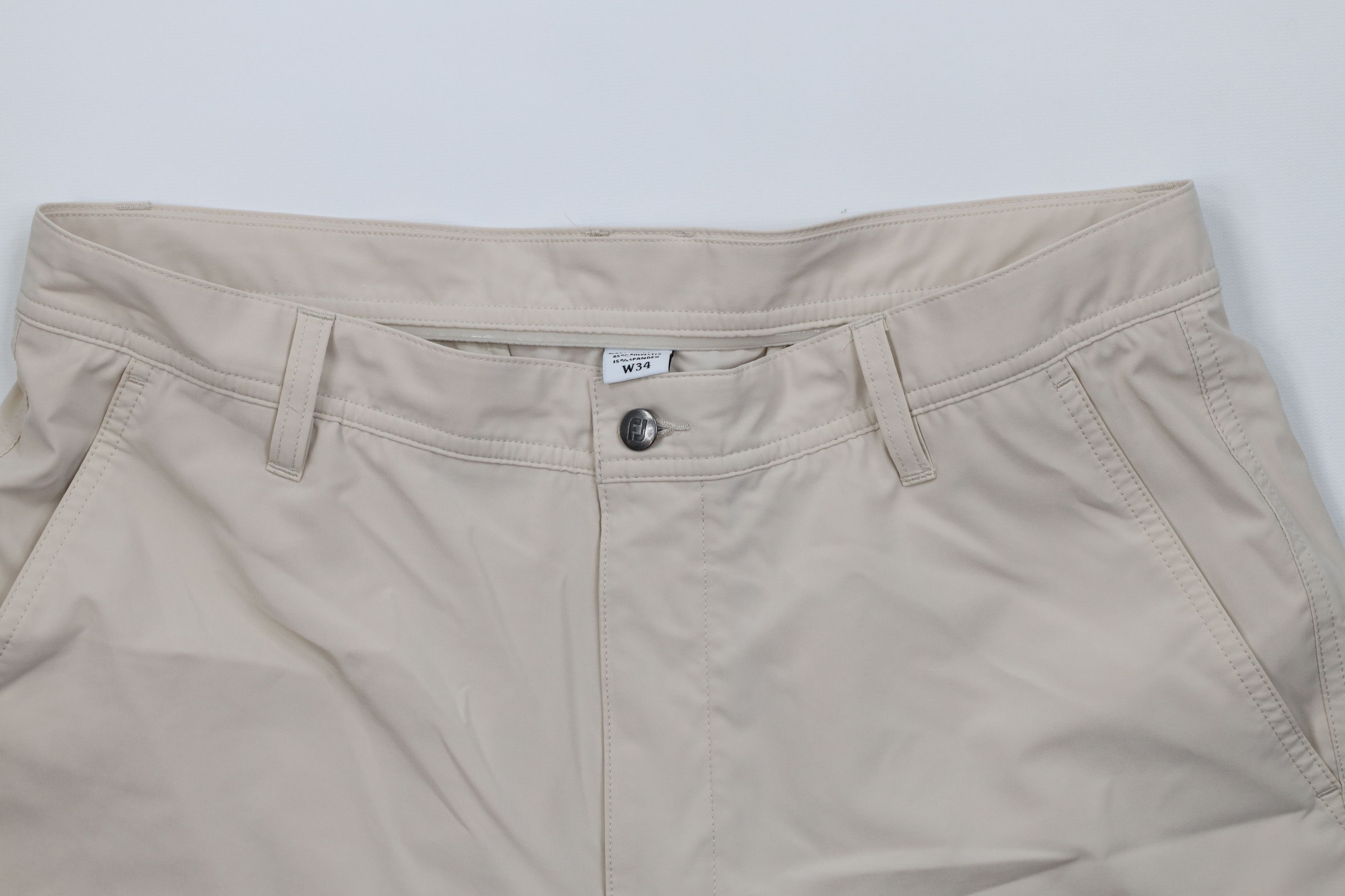 Footjoy FootJoy Distressed Stretch Golfing Golf Chino Shorts Beige Size 34" / US 12 / IT 48 - 2 Thumbnail