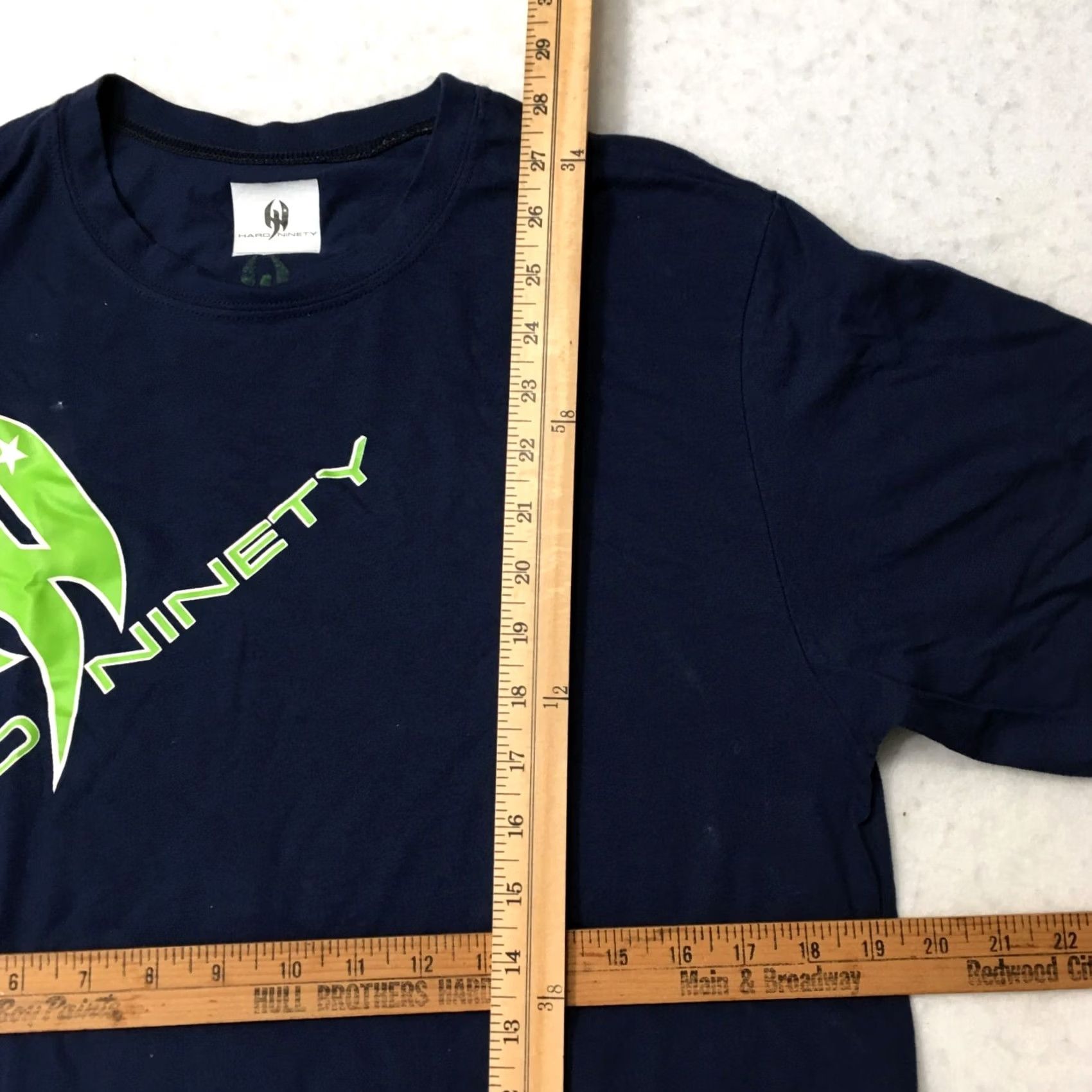 Vintage VINTAGE hard ninety T-Shirt Shirt Blue 80s 90s Band Music USA Mens M Short Sleeve Crew Neck Logo Shirt Size US M / EU 48-50 / 2 - 4 Thumbnail