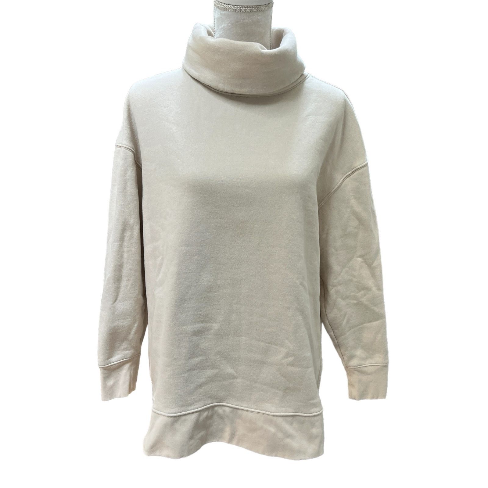 Athleta Athleta 24/7 Funnel Neck Sweatshirt Putty Medium Beige Size M / US 6-8 / IT 42-44 - 2 Thumbnail