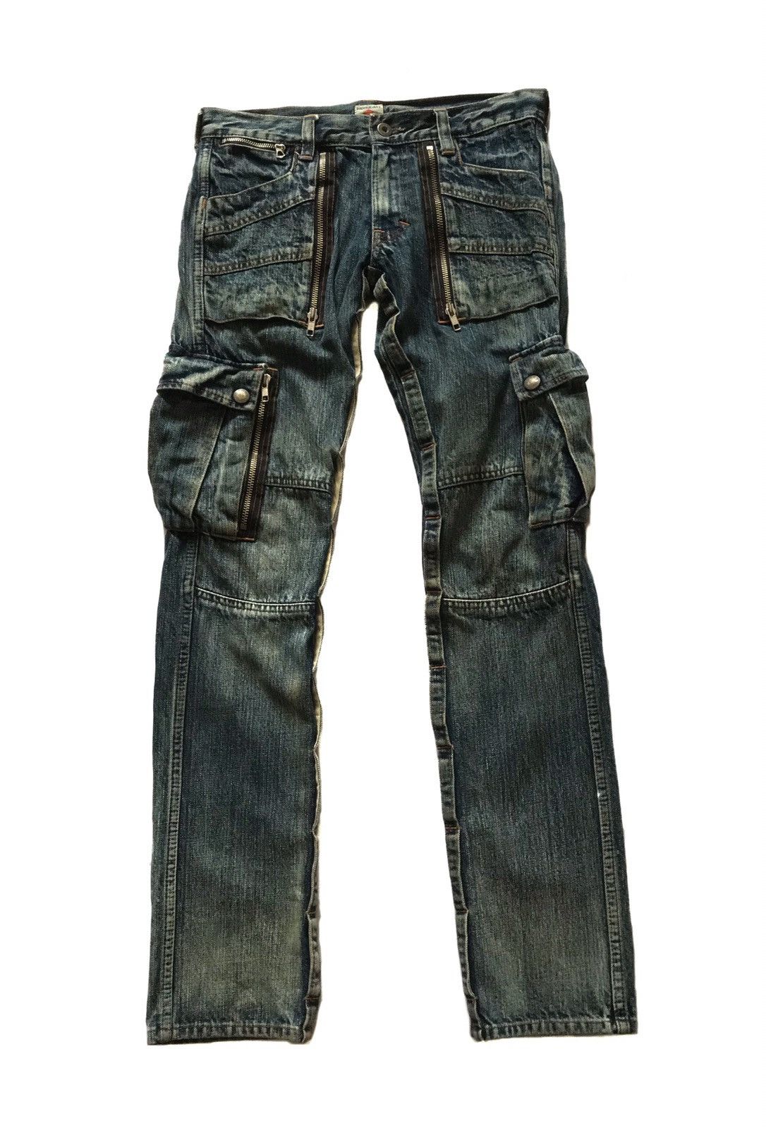 20471120 × Beauty Beast × Hysteric Glamour RNA SLIM FIT CARGO ZIPPER JEANS Size US 29 - 1 Thumbnail