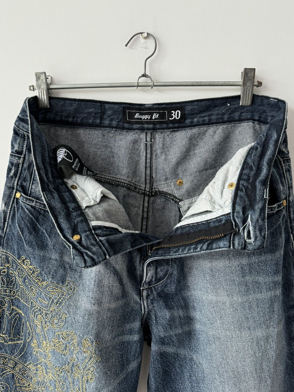 Japanese Brand × Vintage Vintage Y2K Style Wrung Division Graffiti Baggy Jeans Pants Size US 30 / EU 46 - 5 Thumbnail
