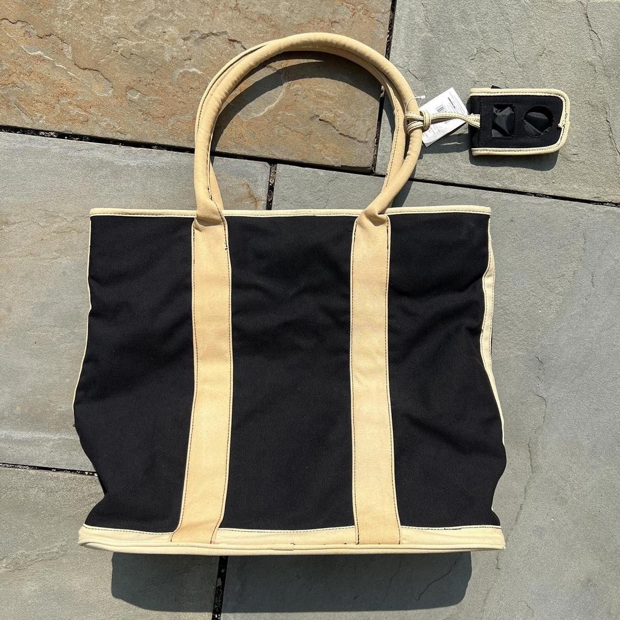 Other Y2K Black + Tan Canvas Tote Beach Bag NWT New Deadstock Size ONE SIZE - 2 Thumbnail