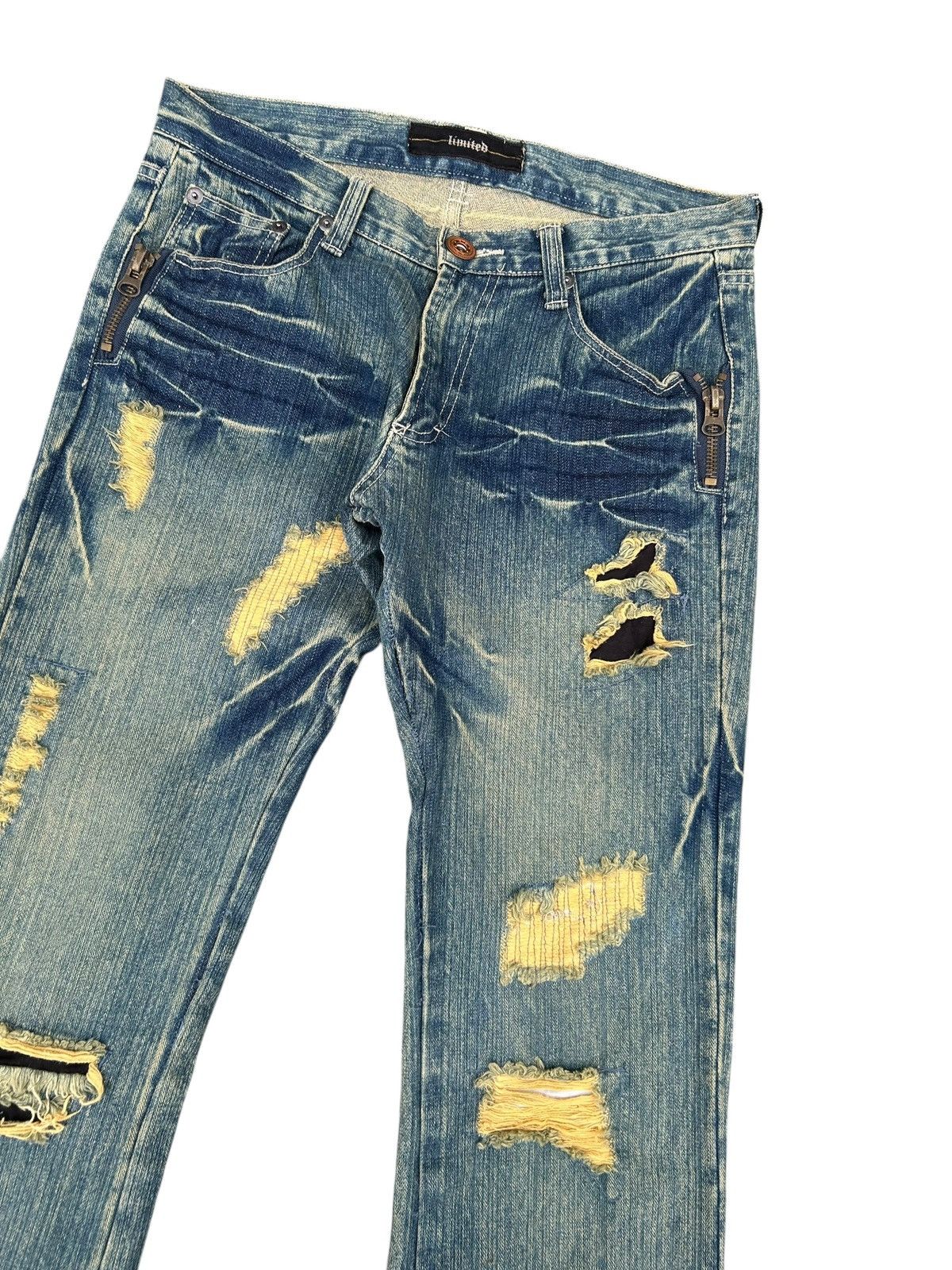 Kapital Japanese Brand limited Punk Bondage Distressed Denim Jeans Size US 32 / EU 48 - 8 Thumbnail